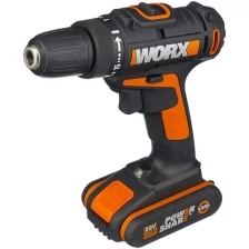 Дрель-шуруповерт WORX WX101 20V 30Нм аккумуляторная с двумя 1,5Ач батареями, 0,4А зарядкой и сумкой