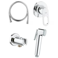 Grohe Набор с гигиеническим душем Grohe BauLoop 124895 встраиваемый смеситель, шланг, хром