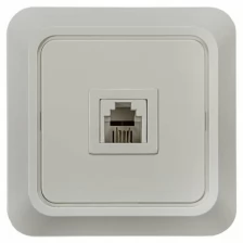 Розетка телефонная 1-м СП Bolleto 7034 16А IP20 бел. ASD / IN HOME 4690612000398