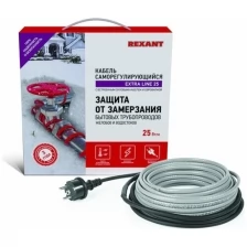 Кабель греющий саморегулирующийся REXANT Extra Line 25MSR-PB, на трубу, 10 м/250 Вт 51-0645