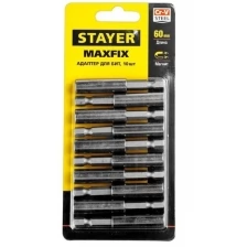 STAYER 60 мм, 10 шт., адаптер для бит магнитный MAXFIX 2670-60-10