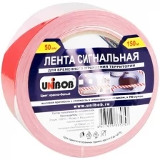 Лента сигнальная Unibob 50 мм х 150 м, красно-белая