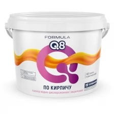 Краска воднодисперсионная, Formula Q8, фасадный по кирпичу, матовая, белая, 2.4 кг