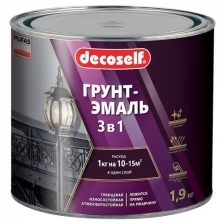 Декоселф грунт-эмаль красная (1,9кг) глянцевая / DECOSELF грунт-эмаль 3 в1 красная (1,9кг) глянцевая