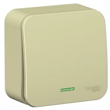 Schneider Electric Выключатель 1-кл. ОП Blanca 10А IP20 (сх. 1) 250В с подсветкой с изолир. пластиной беж. Schneider Electric BLNVA101117