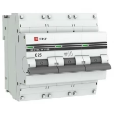 EKF Выключатель автоматический модульный 3п C 25А 10кА ВА 47-100 PROxima EKF mcb47100-3-25C-pro