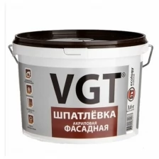 VGT шпатлевка фасадная акриловая, водостойкая, малоусадочная (18кг)